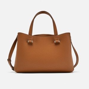 Zara leather colored zippered city bag